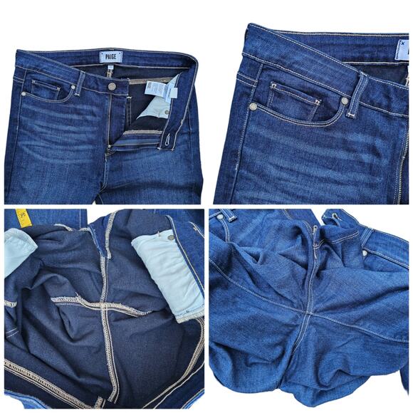 Plus Size 32 PAIGE Jeans Hoxton Skinny Ankle Dark Wash Stretch Denim Crop - Picture 5 of 10